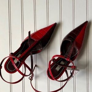 Zara LTD Edition Animal Print Leather Heels 6.5